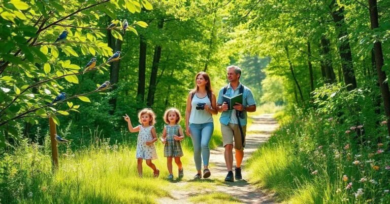 Caminhos com Observação de Pássaros para Crianças em Trilhas Seguras