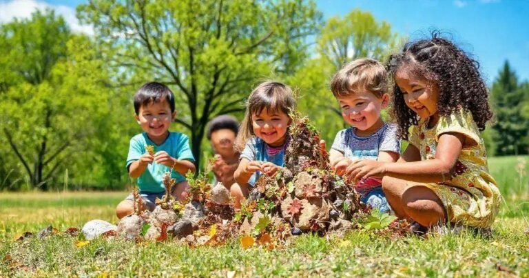 Criando Esculturas Temporárias na Natureza com as Crianças